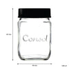 CONSOL JAR WITH NEW ASSORTED COLOURED LIDS, 1LT (167X102MM DIA)