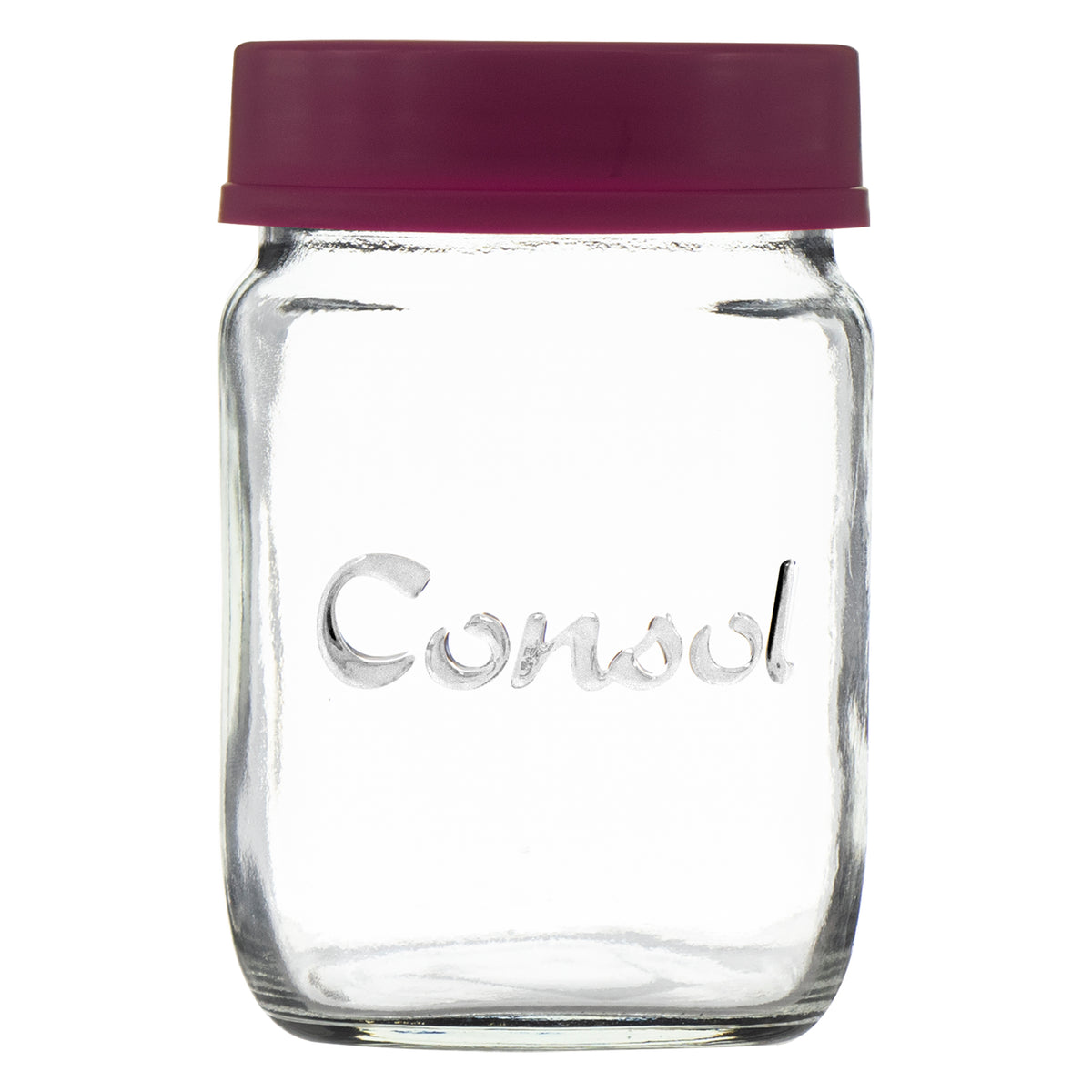 CONSOL JAR WITH NEW ASSORTED COLOURED LIDS, 1L