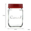 CONSOL JAR WITH NEW ASSORTED COLOURED LIDS, 1LT (167X102MM DIA)