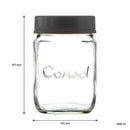 CONSOL JAR WITH NEW ASSORTED COLOURED LIDS, 1LT (167X102MM DIA)