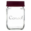 CONSOL JAR WITH NEW ASSORTED COLOURED LID, 250ML (105X69MM DIA)