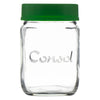CONSOL JAR WITH NEW ASSORTED COLOURED LID, 250ML (105X69MM DIA)