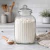 REGENT SQUARE GLASS RIBBED JAR WITH GLASS LID, 4.8L
