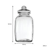 REGENT SQUARE GLASS RIBBED JAR WITH GLASS LID, 4.8L