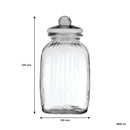 REGENT SQUARE GLASS RIBBED JAR WITH GLASS LID, 4.8LT (325X160X160MM)