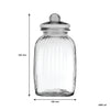 REGENT SQUARE GLASS RIBBED JAR WITH GLASS LID, 4.8LT (325X160X160MM)