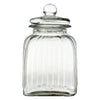 REGENT SQUARE GLASS RIBBED JAR WITH GLASS LID, 3.65L