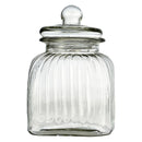 REGENT SQUARE GLASS RIBBED JAR WITH GLASS LID, 2.25LT (210X160X160MM)
