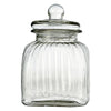 REGENT SQUARE GLASS RIBBED JAR WITH GLASS LID, 2.25LT (210X160X160MM)