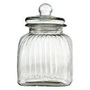 REGENT SQUARE GLASS RIBBED JAR WITH GLASS LID, 2.25LT (210X160X160MM)