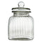 REGENT SQUARE GLASS RIBBED JAR WITH GLASS LID, 2.25LT (210X160X160MM)