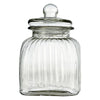 REGENT SQUARE GLASS RIBBED JAR WITH GLASS LID, 2.25LT (210X160X160MM)