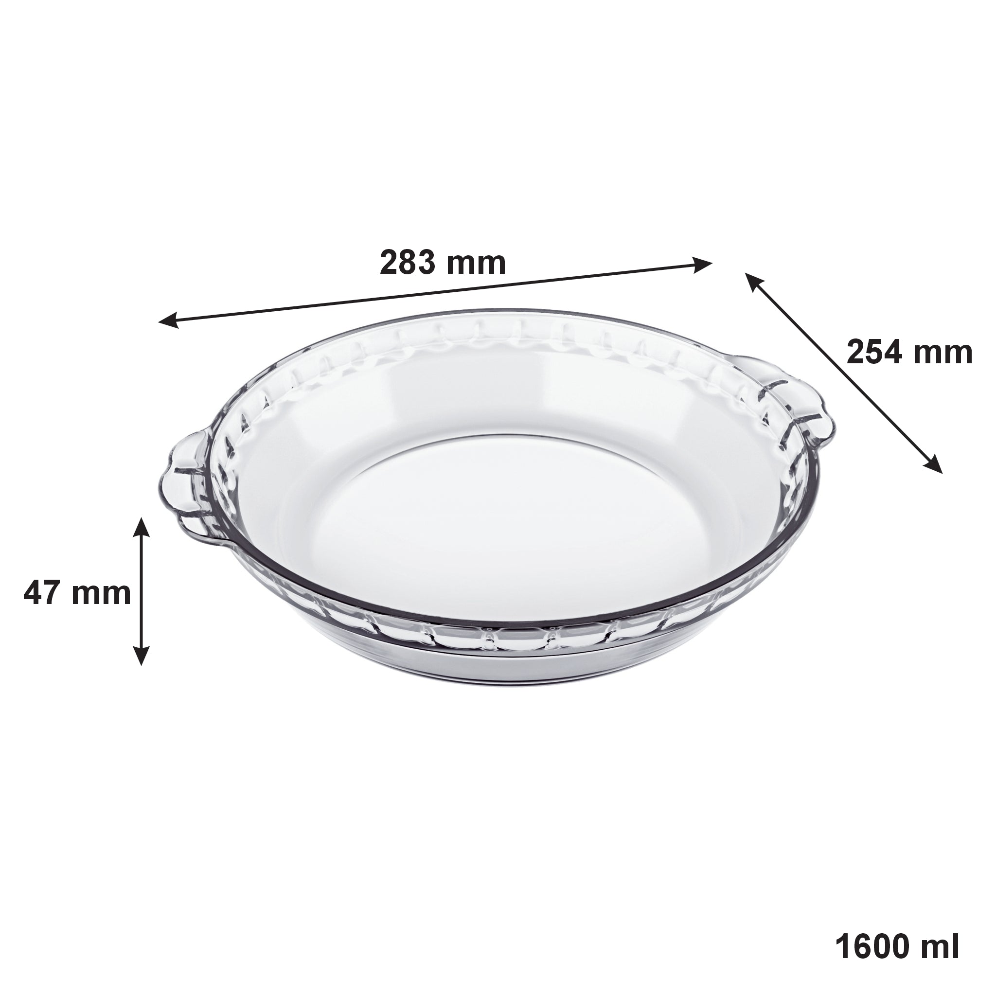 MARINEX FLUTED PIE PLATE, 1.6L
