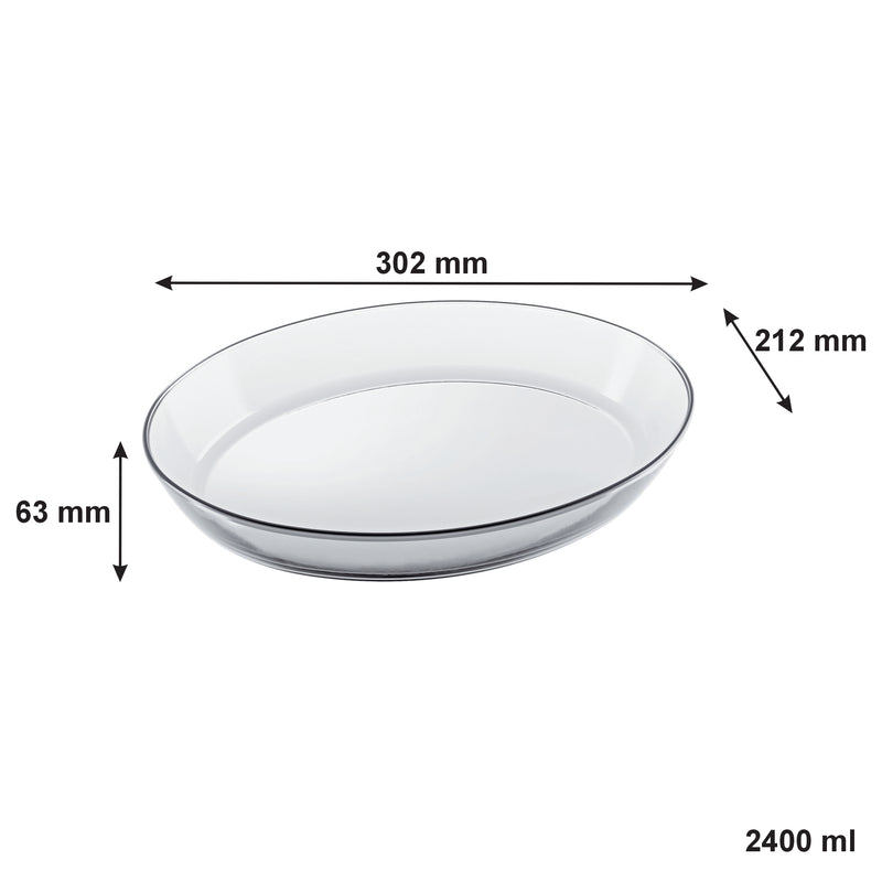 MARINEX OVAL BAKING DISH, 2.4LT (302X212X63MM)