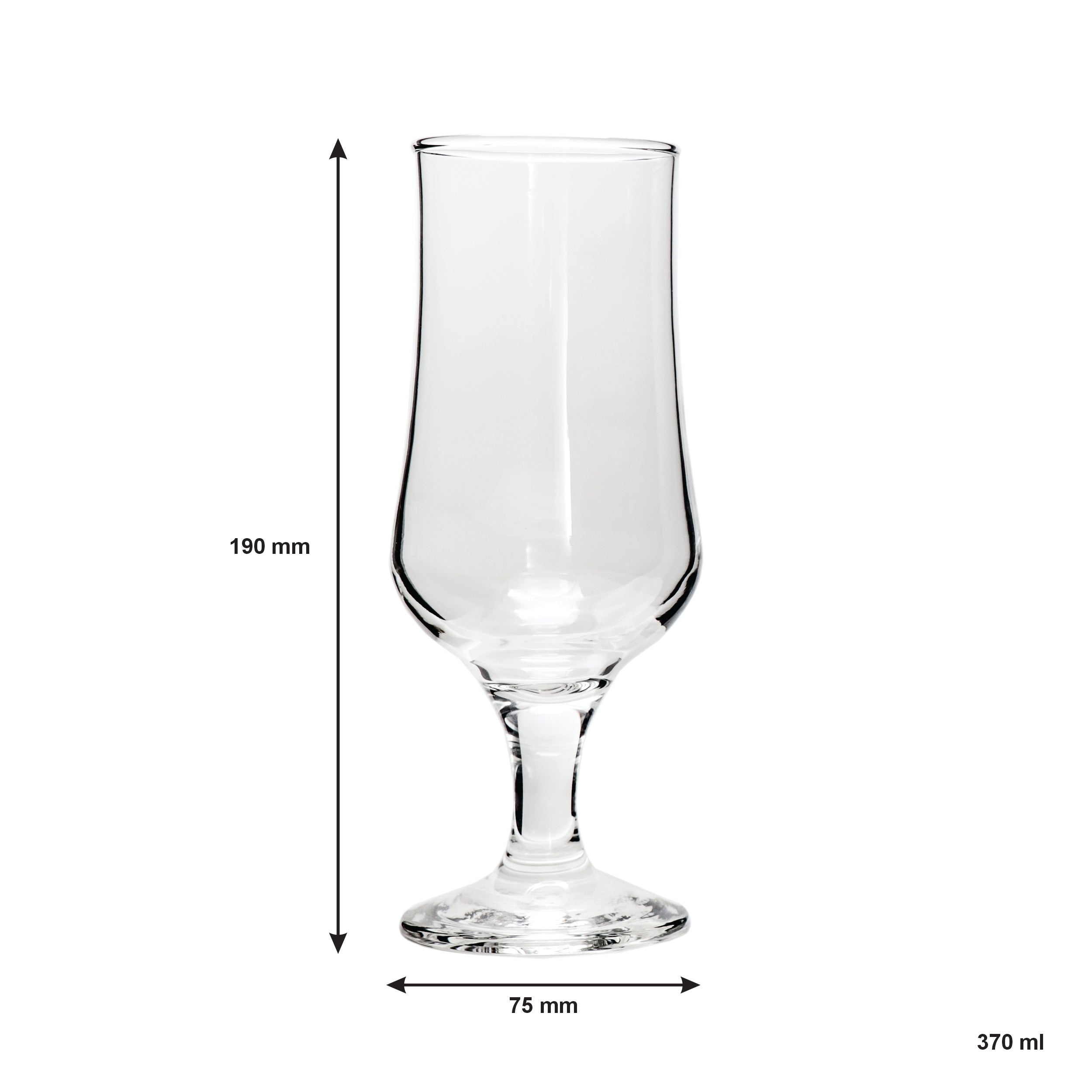 REGENT STEMMED BEER GLASSES 6PK, 370ML