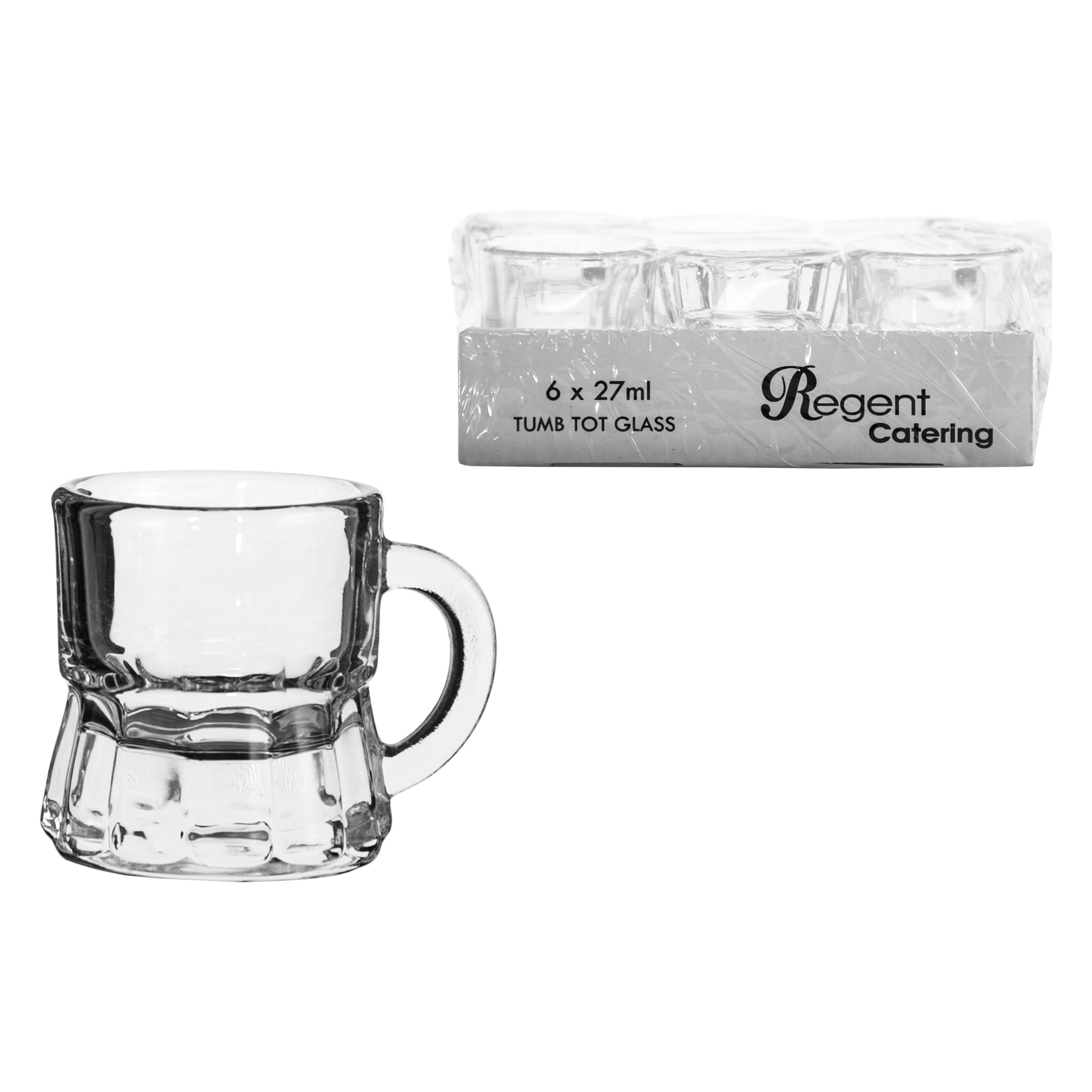 REGENT TOT GLASSES WITH HANDLES 6PK, 25ML