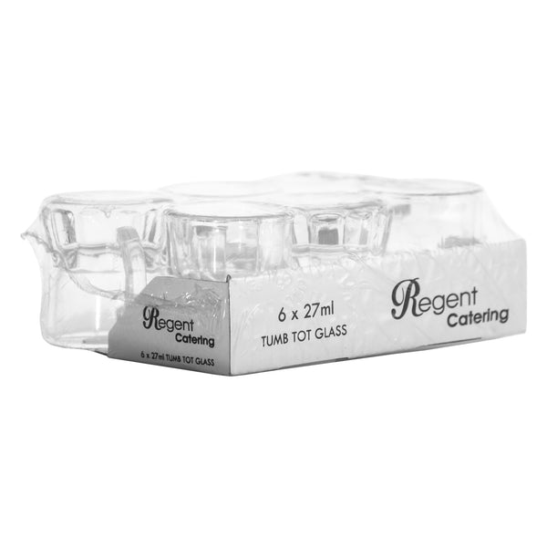 REGENT TOT GLASS WITH HANDLE 6 PACK, (25ML)