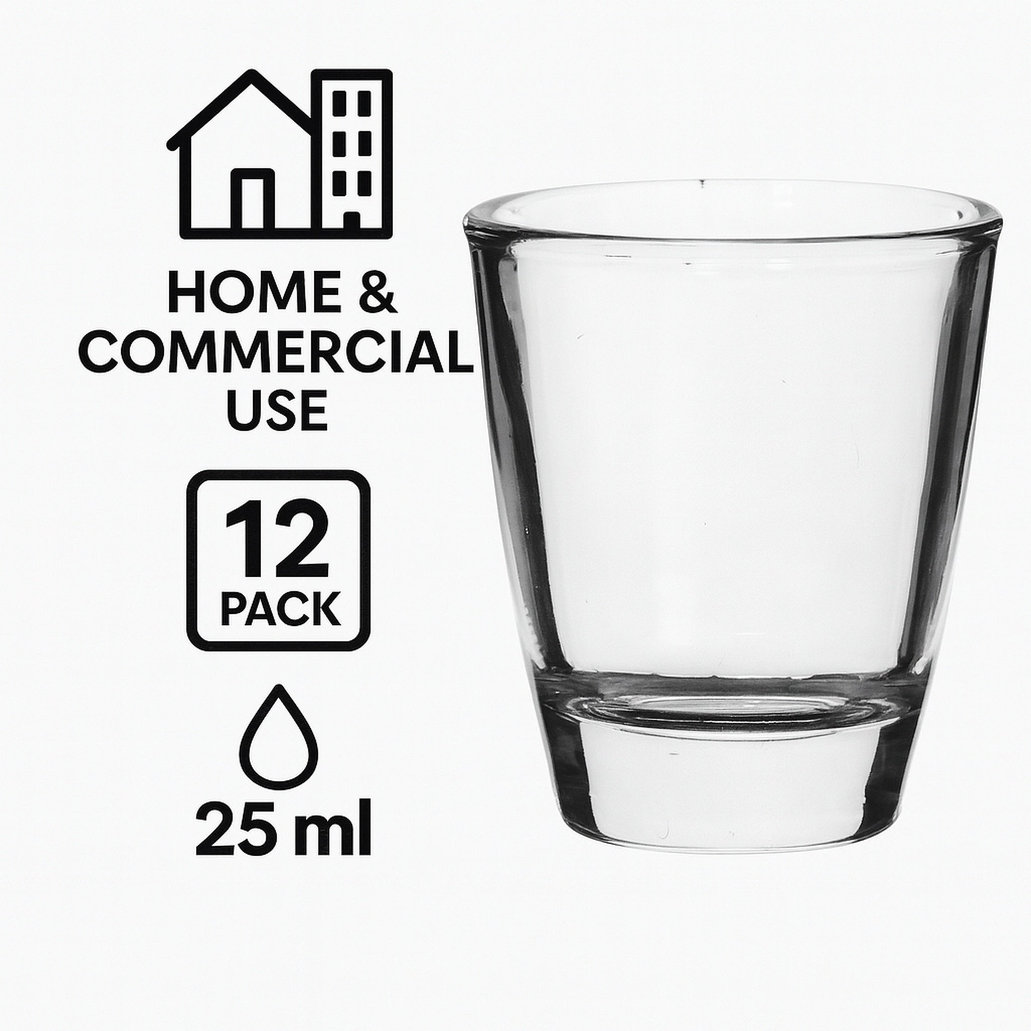 REGENT SINGLE TOT GLASSES 12PK, 25ML