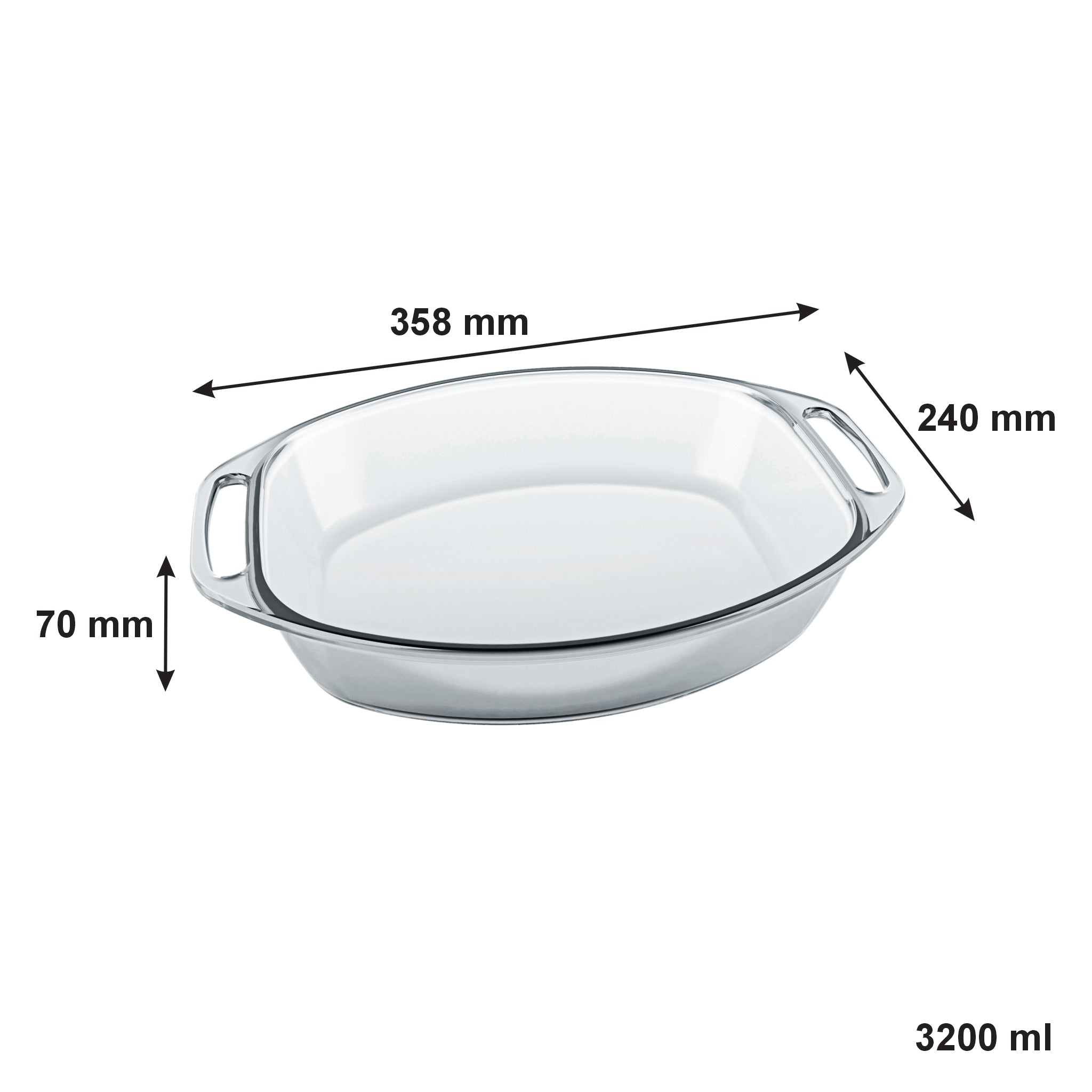 MARINEX SELETTA MEDIUM OVAL ROASTER WITH HANDLES, 3.2L