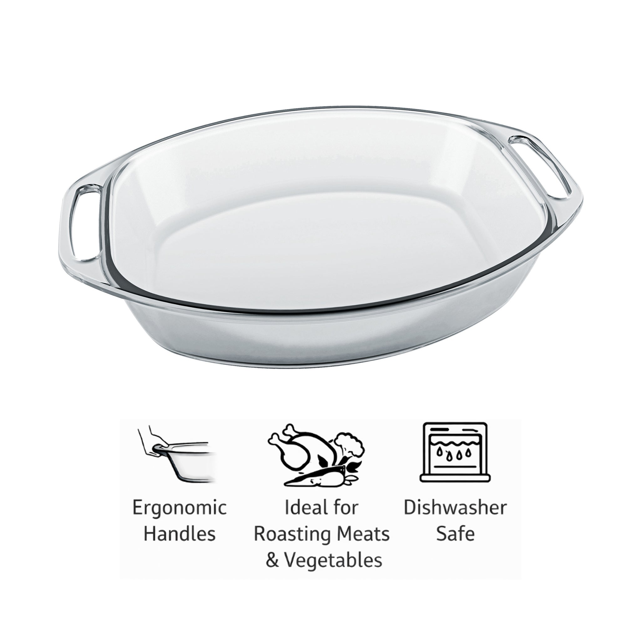 MARINEX SELETTA LARGE OVAL ROASTER WITH HANDLES, 4.2L