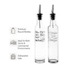 CONSOL ROUND PRINTED OLIVE OIL & VINEGAR BOTTLES WITH POURERS EA, 250ML