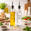 CONSOL ROUND PRINTED OLIVE OIL & VINEGAR BOTTLES WITH POURERS EA, 250ML