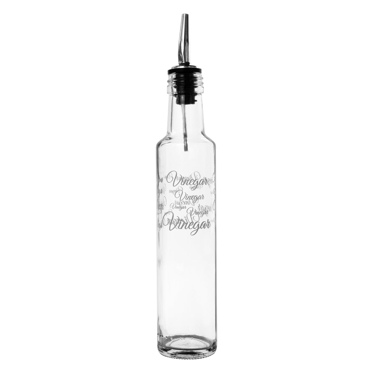 CONSOL ROUND PRINTED OLIVE OIL & VINEGAR BOTTLES WITH POURERS EA, 250ML