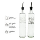 CONSOL ROUND OLIVE OIL & VINEGAR BOTTLES WITH POURERS PRINTED EA, 500ML