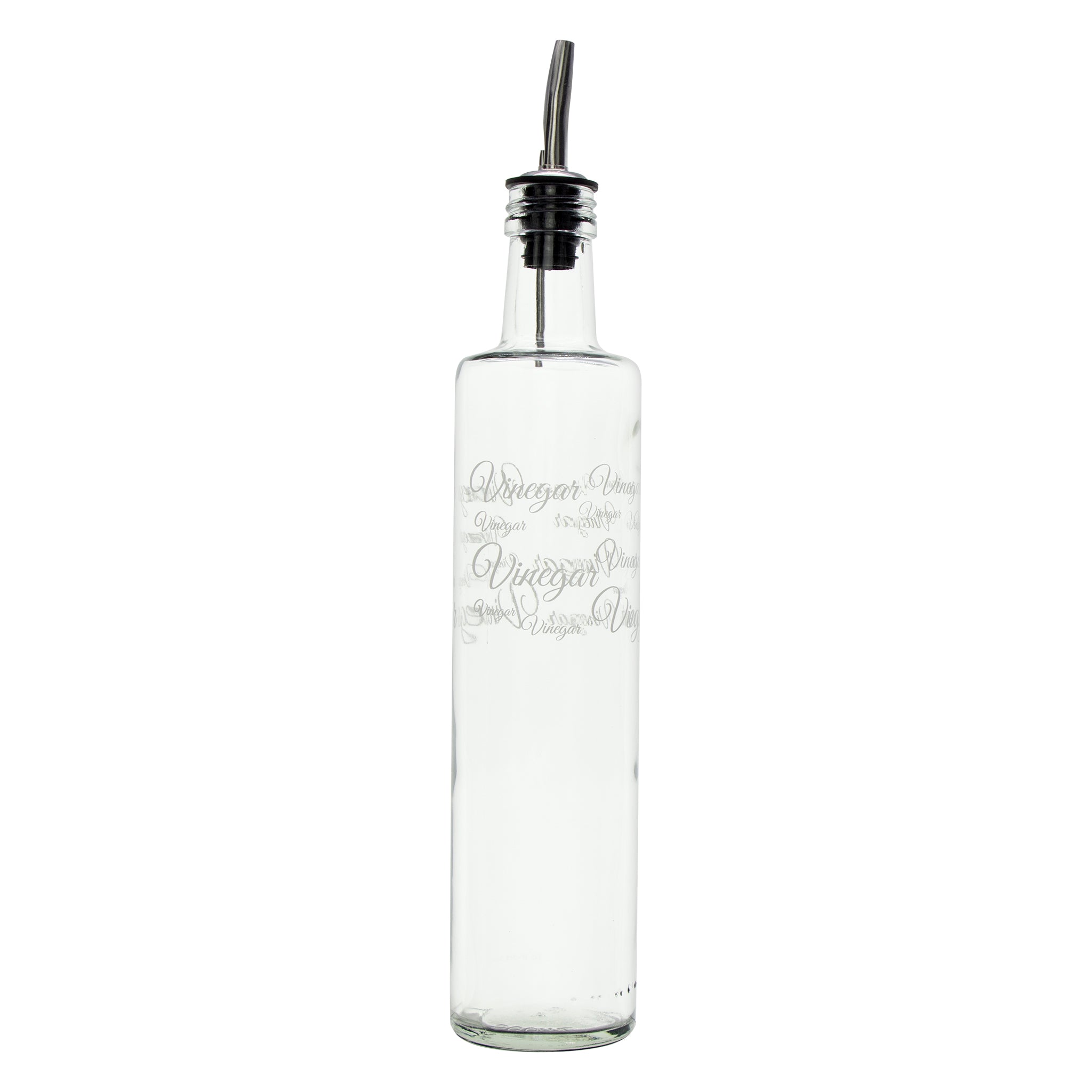 CONSOL ROUND PRINTED OLIVE OIL & VINEGAR BOTTLES WITH POURERS EA, 500ML