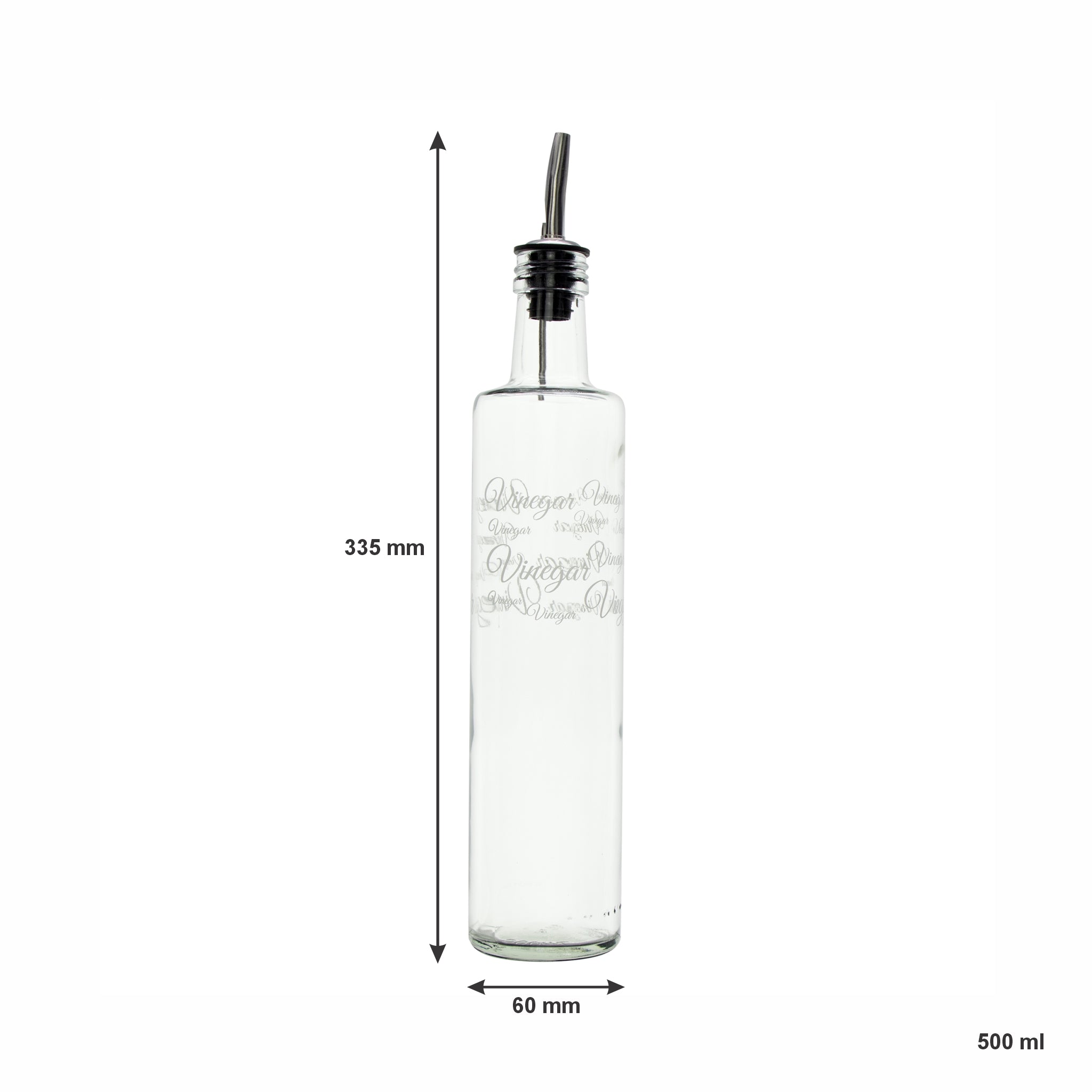 CONSOL ROUND PRINTED OLIVE OIL & VINEGAR BOTTLES WITH POURERS EA, 500ML