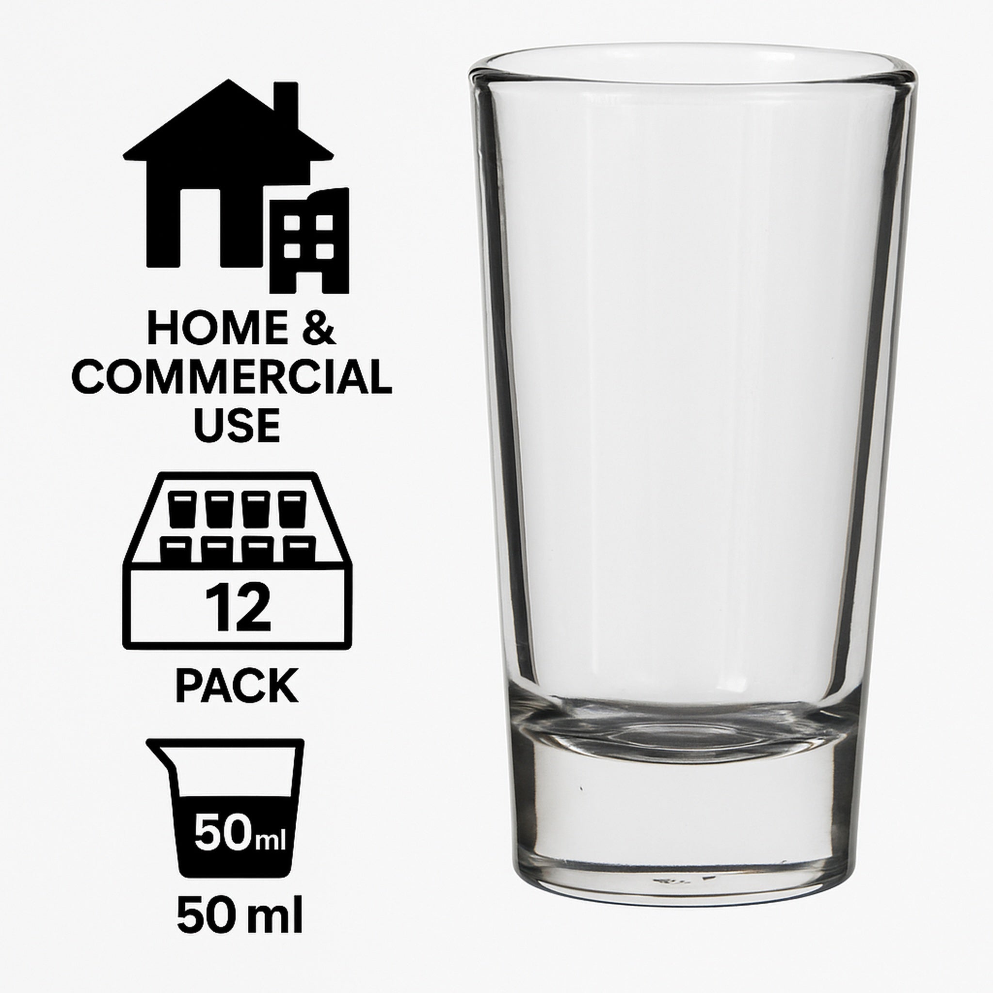 REGENT DOUBLE TEQUILA SHOOTER GLASSES 12PK, 50ML