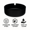 REGENT ASHTRAY ROUND STAINLESS STEEL BLACK FINISH, 100MM DIA