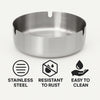 REGENT ASHTRAY ROUND STAINLESS STEEL, 100MM DIA