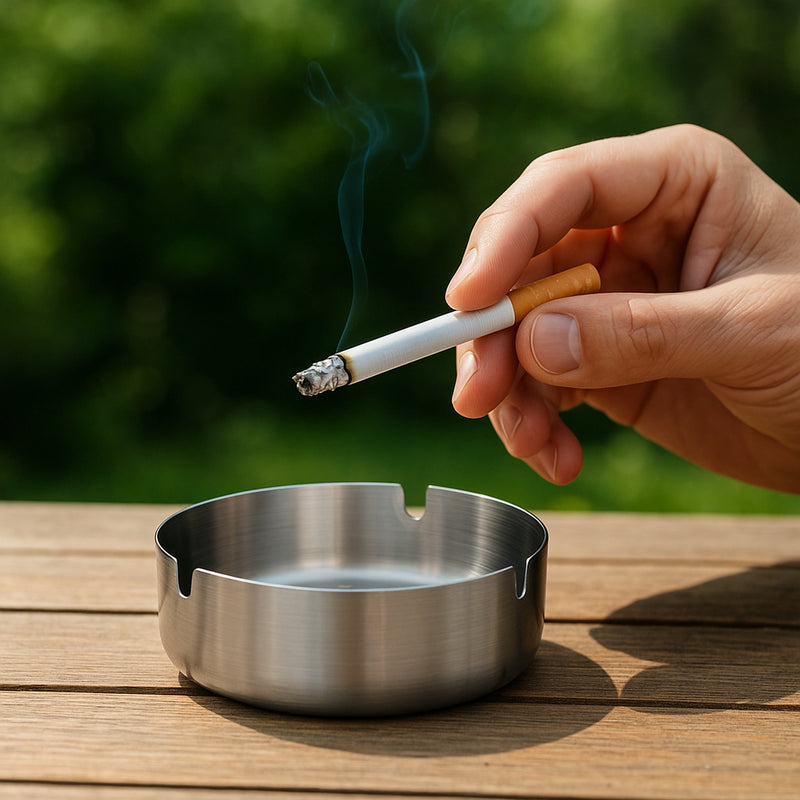 REGENT ASHTRAY ROUND STAINLESS STEEL, 100MM DIA