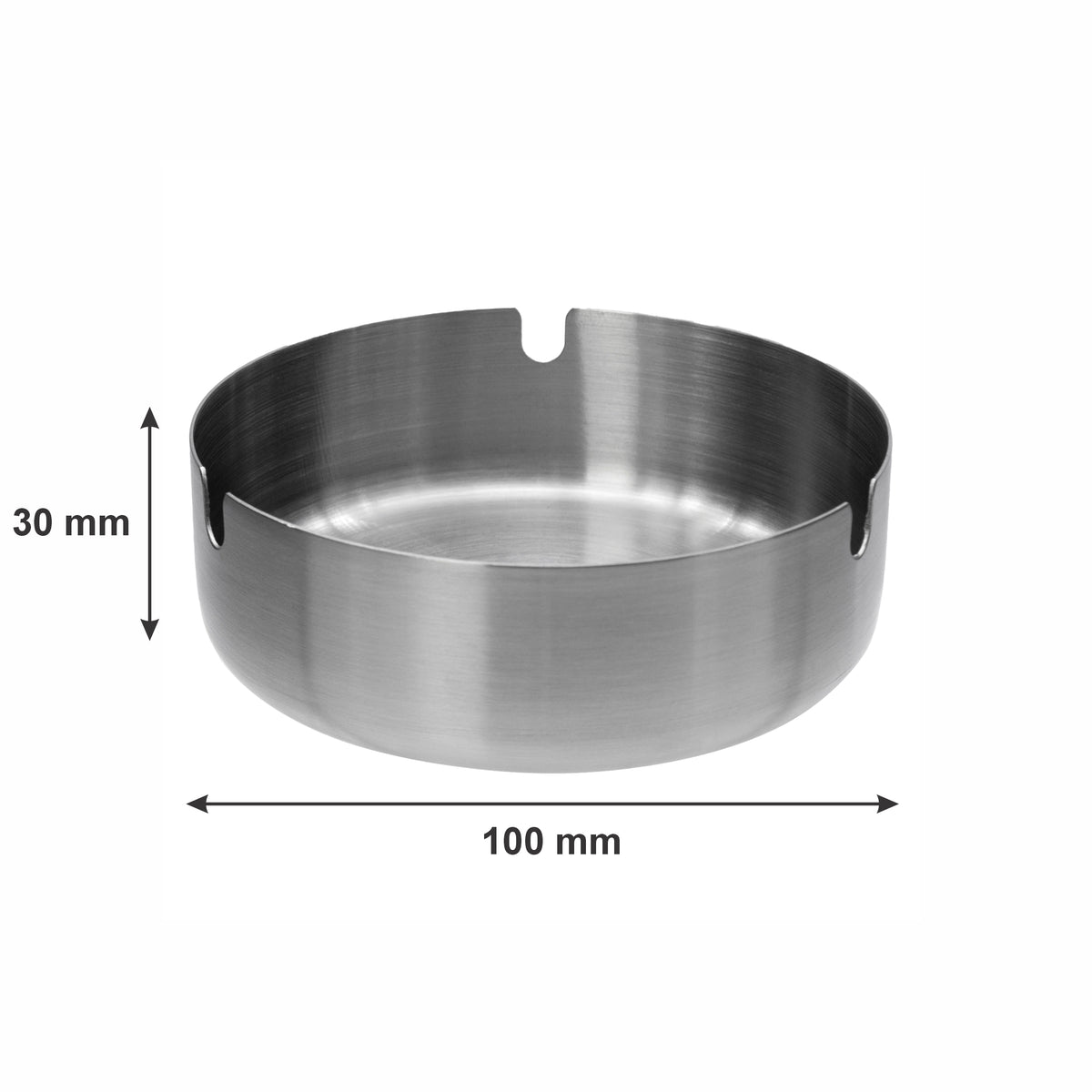 REGENT ASHTRAY ROUND STAINLESS STEEL, 100MM DIA