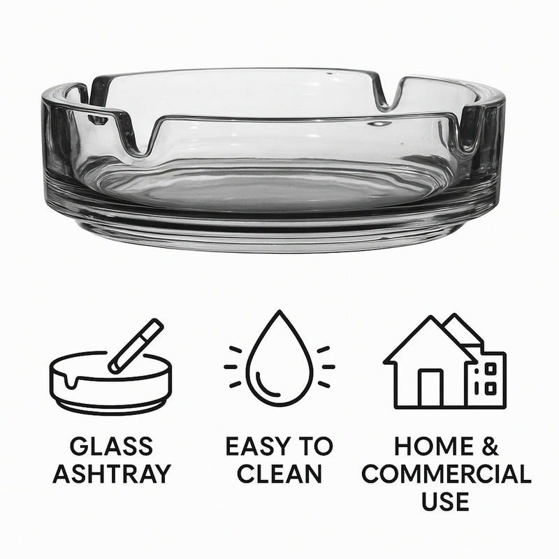 REGENT ASHTRAY CLUB ROUND GLASS STACKABLE - CATERING, 100MM DIA
