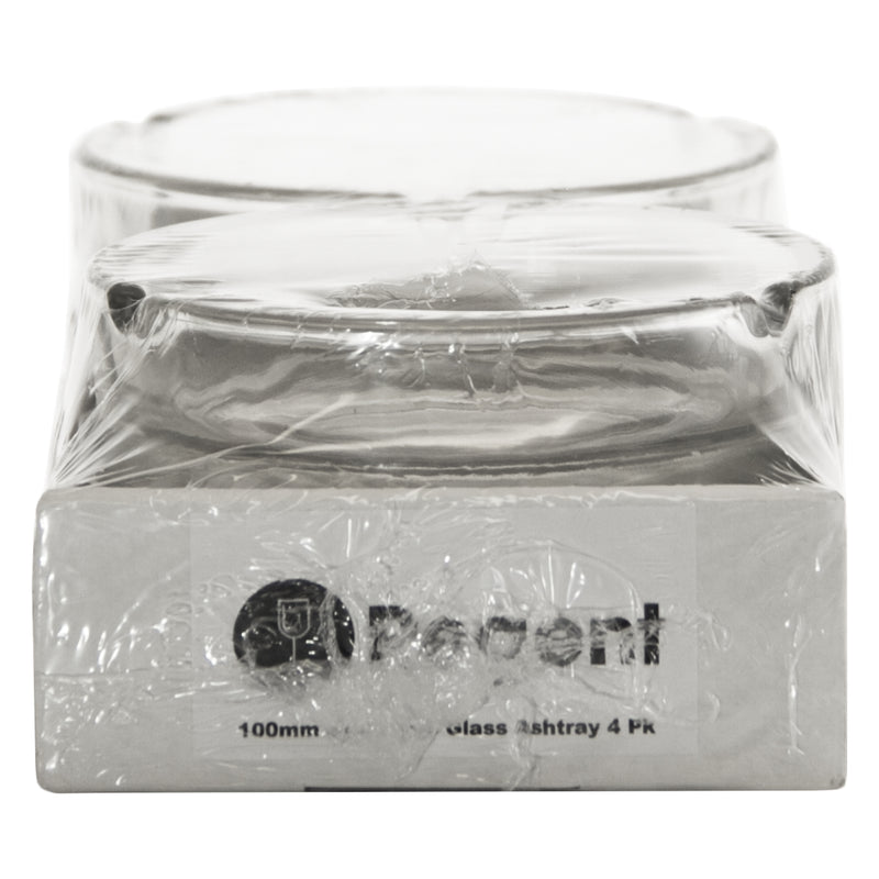 REGENT ASHTRAY CLUB ROUND GLASS STACKABLE 4 PACK, (100MM DIAX35MM)