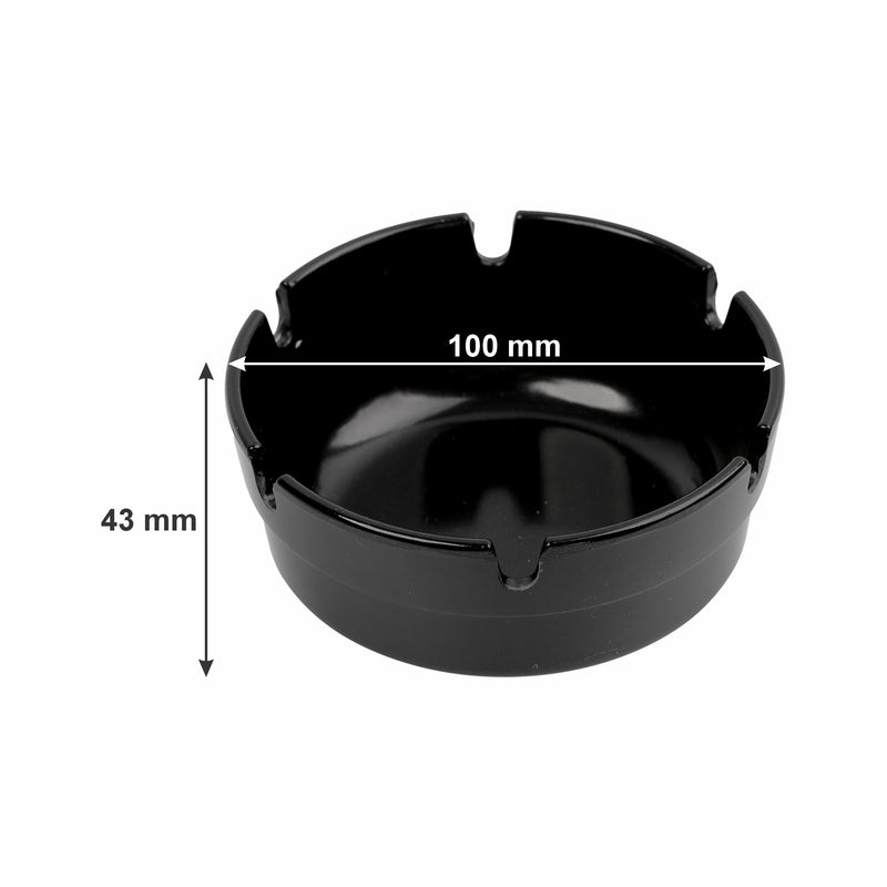 REGENT ASHTRAYS BLACK MELAMINE 4PK, 100MM DIA