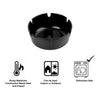 REGENT ASHTRAYS BLACK MELAMINE 4PK, 100MM DIA