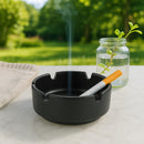 REGENT ASHTRAYS BLACK MELAMINE 4PK, 100MM DIA