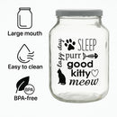 REGENT GLASS JAR WITH CAT PRINT AND WHITE LID, 3L