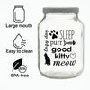 REGENT GLASS JAR WITH CAT PRINT AND WHITE LID, 3L