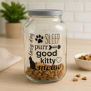 REGENT GLASS JAR WITH CAT PRINT AND WHITE LID, 3L