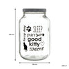 REGENT GLASS JAR WITH CAT PRINT AND WHITE LID, 3L