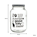 REGENT GLASS JAR WITH CAT PRINT AND WHITE LID, 3LT