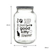 REGENT GLASS JAR WITH CAT PRINT AND WHITE LID, 3LT
