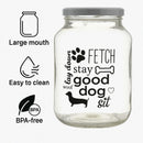 REGENT GLASS JAR WITH DOG PRINT AND WHITE LID, 3L