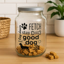 REGENT GLASS JAR WITH DOG PRINT AND WHITE LID, 3L