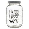 REGENT GLASS JAR WITH DOG PRINT AND WHITE LID, 3L