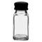 REGENT CLEOPATRA SALT & PEPPER GLASS SHAKERS WITH BLACK LIDS, 70ML